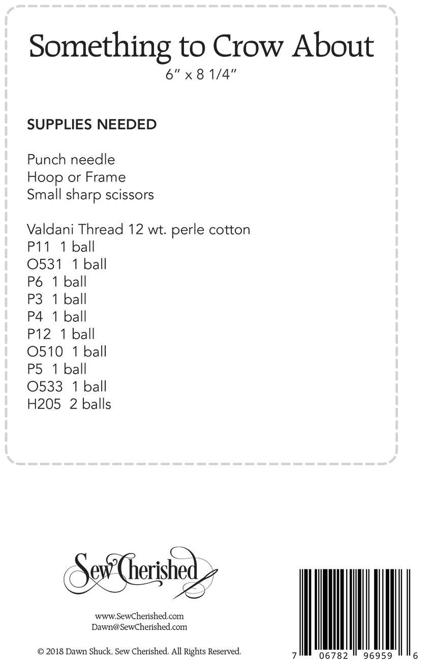 Dawn Shuck's Punchneedle Pattern - Something Truly Crow - worthy!