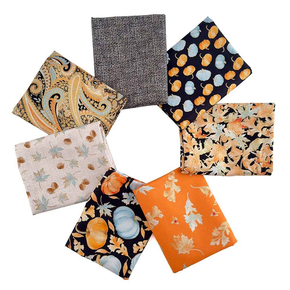 Enchanting Pretty Pumpkin 7-Piece 1/2 Yard Fabric Bundle