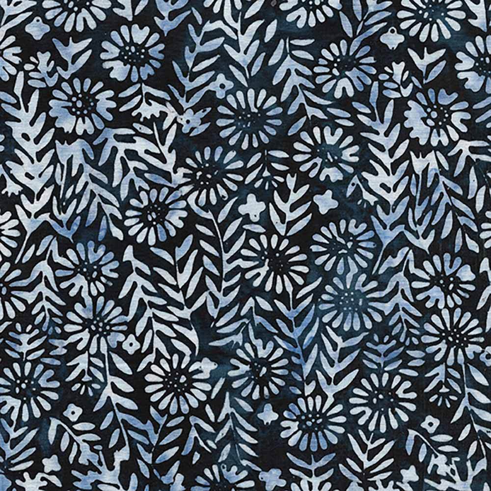 Island Batiks - Stunning Flower Field in Blue Navy - Yardage