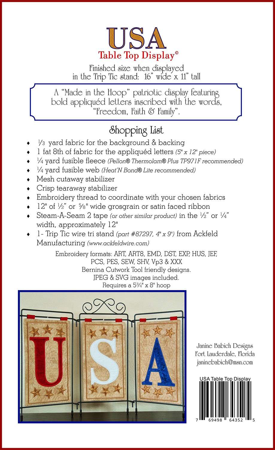 Janine Babich's Stunning USA Table Top Display Pattern