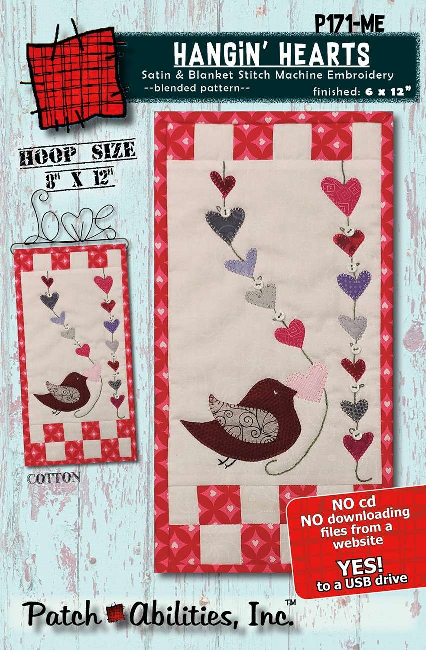 Charming Hangin Hearts Machine Embroidery Kit