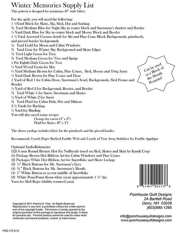 Kristine Poor's Winter Memories Pattern - Unleash Your Creativity!