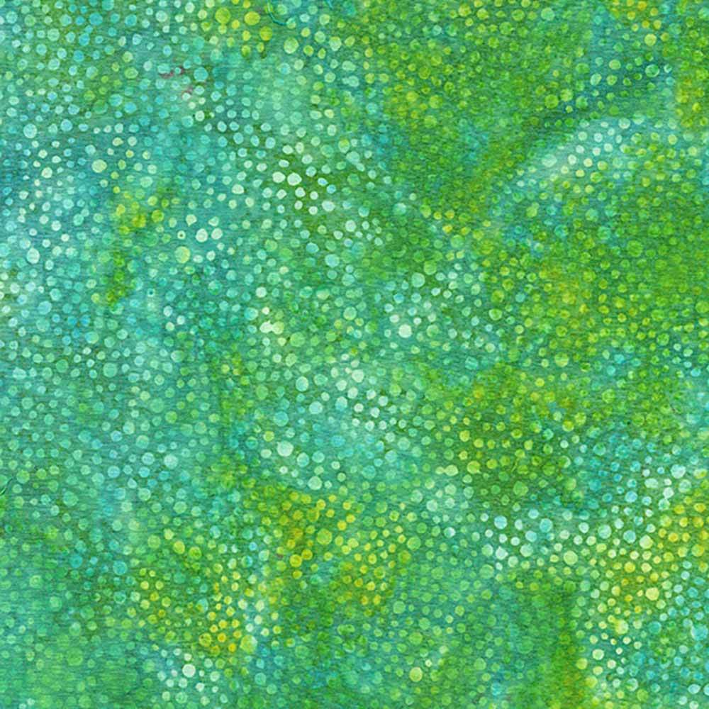 Island Batiks - Multi Turquoise Green Dots Fabric by the Yard