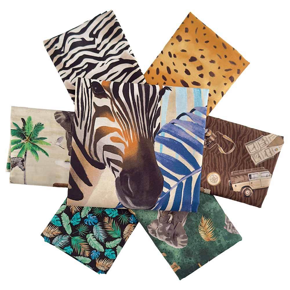 Safari Sights - 6 Piece - 1/2 Yard Bundle with a FREE Panel! Unleash Your Creativity!