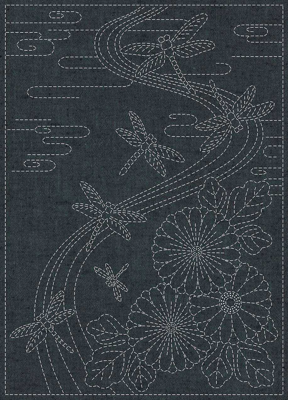 Exquisite Sashiko Cloth - Yarn Dyed Nep Twilight Dragonfly Blue