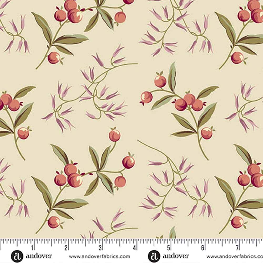Andover Fabrics - Stunning Dahlia by Laundry Basket Quilts in Coralberry Dawn - Yardage
