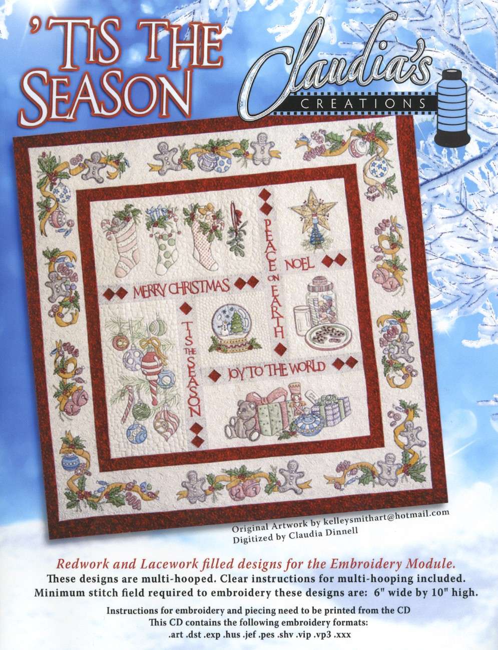 Claudia's Creations 'Tis the Season Machine Embroidery CD - Unleash Your Holiday Magic!