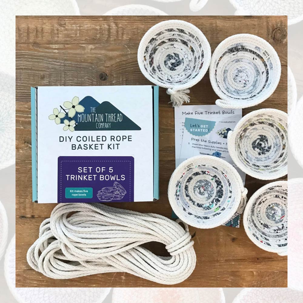 Fantastic Coiled Rope Basket Kit with 5 Adorable Trinket Bowls