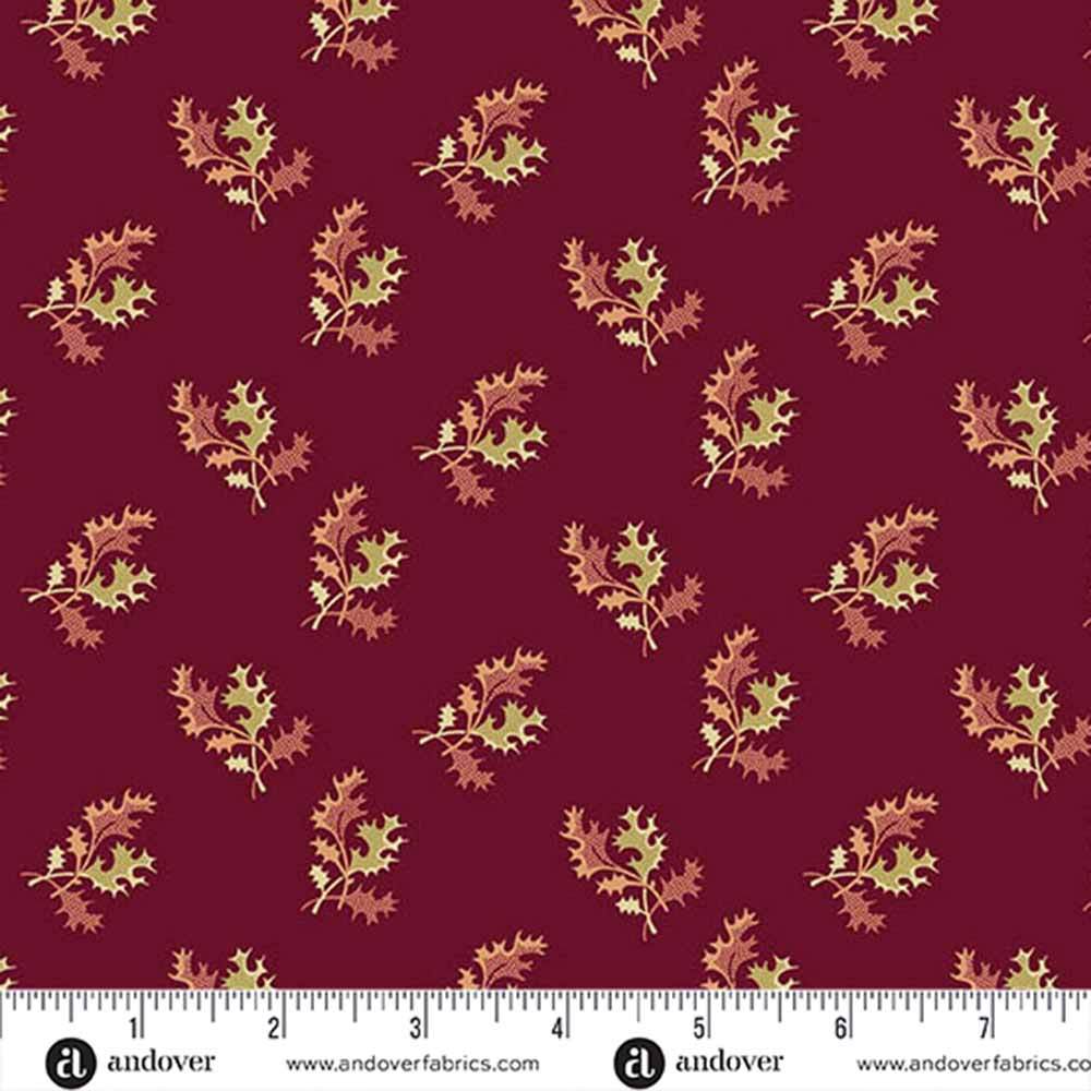 Andover Fabrics - Dahlia by Laundry Basket Quilts - Holly Berry - Cranberry Yardage: Add Vintage Charm Now!