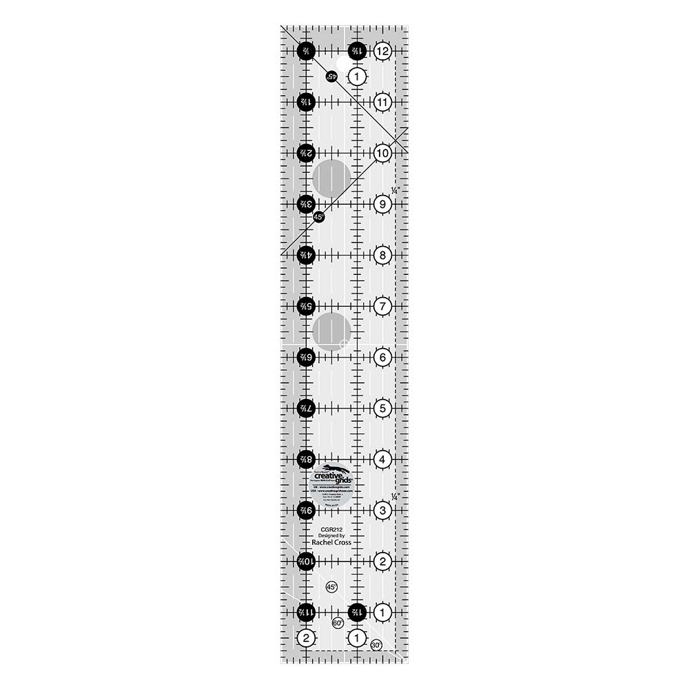 Creative Grids Quilt Ruler: 2-1/2in x 12-1/2in Must-Have for Quilters!
