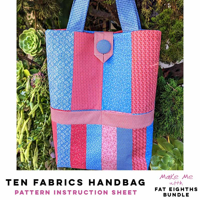 Stunning Ten Fabrics Handbag - Fat Eighth Pattern