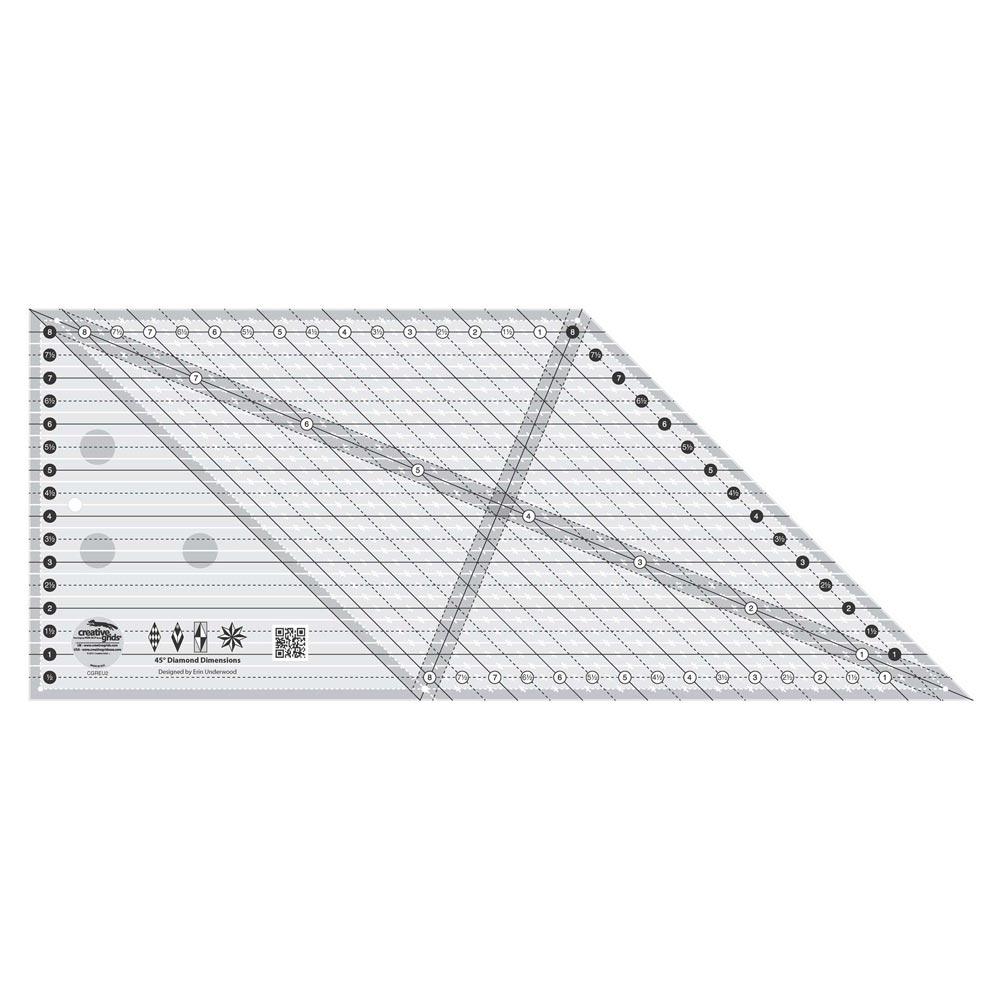 Creative Grids 45 Degree Diamond Dimensions Ruler: Unleash Your Quilting Creativity!