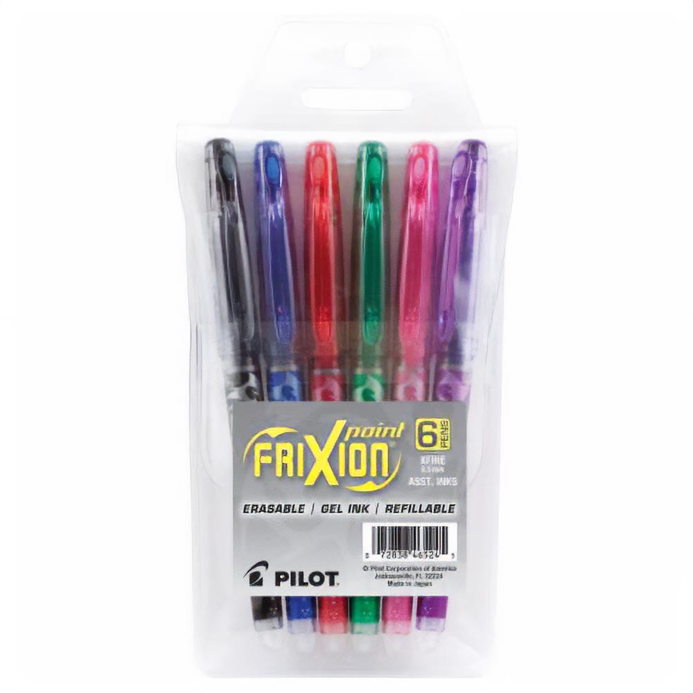 Frixion Point Assorted 6-Pack Pen Pouch - Erasable Precision Pens
