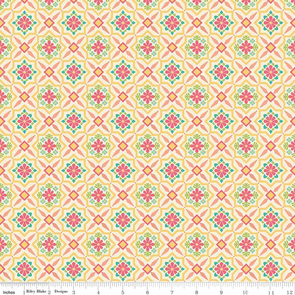 Riley Blake's Market Street Tile in Cream - One Yard Bliss by Heather Peterson