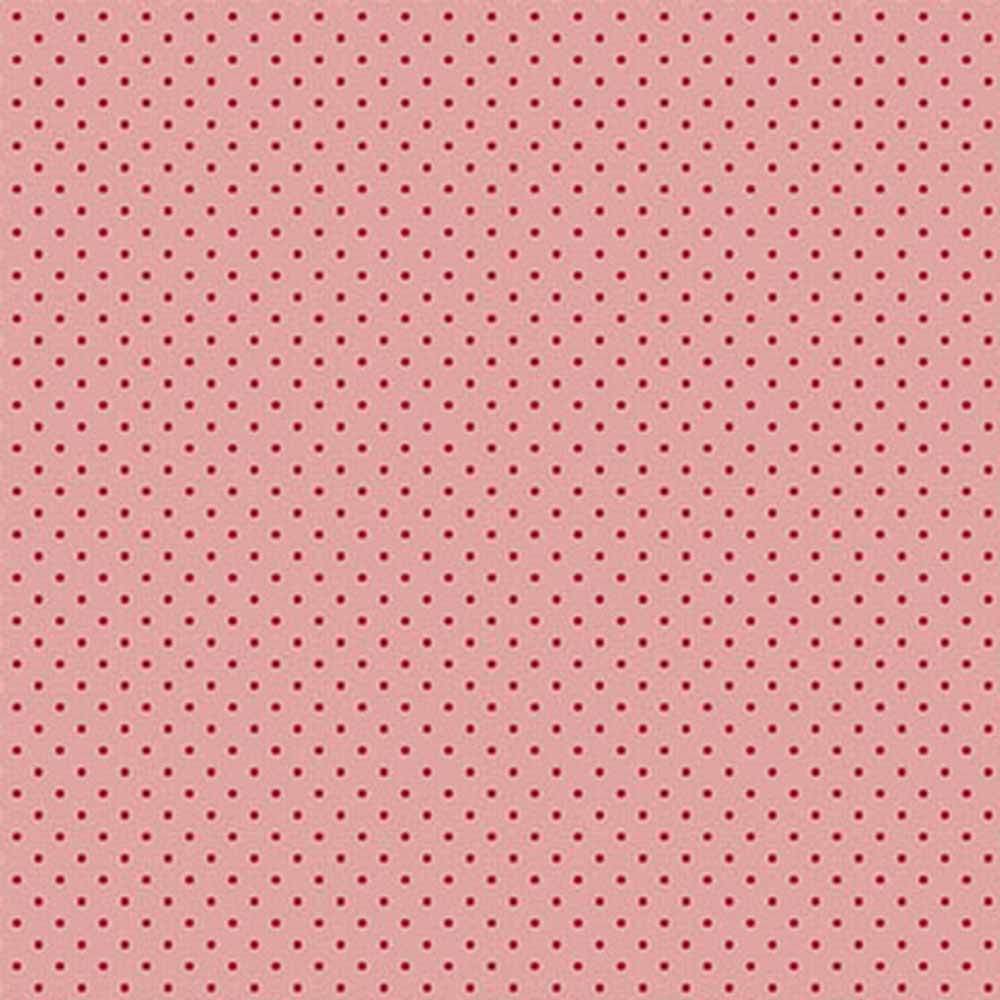 Andover Fabrics - A Woodsy Cottage by Judy Jarvi - Rose Pink Polka Dot Fabric by the Yard