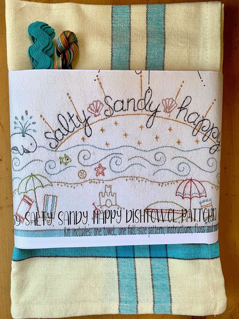 Salty Sandy's Delightful Dishtowel Embroidery Kit