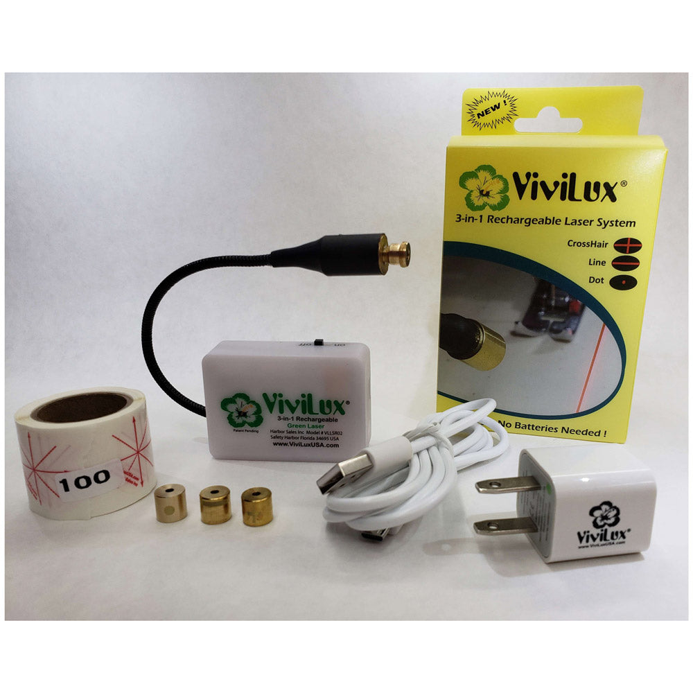 ViviLux 3-in-1 Rechargeable Green Laser System: Your Ultimate Positionable Lighting Solution with Hook and Loop Tape & US Plug