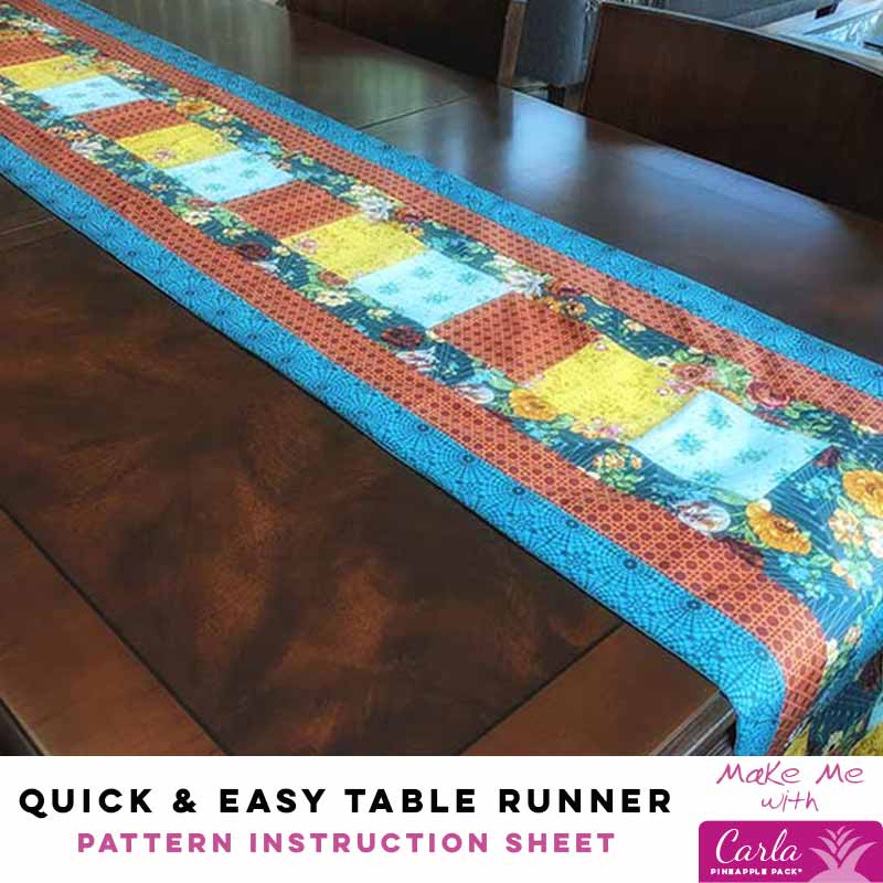 Get Crafty with Carla Pineapple Pack Pattern - Quick & Easy Table Runner!