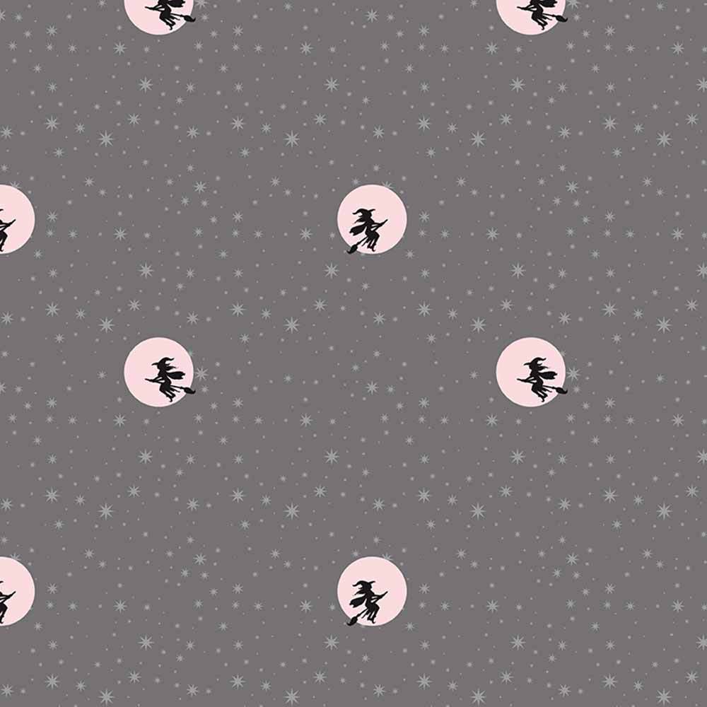 Riley Blake's Spooky Schoolhouse - Melissa Mortenson's Starry Night Gray Fabric Yardage