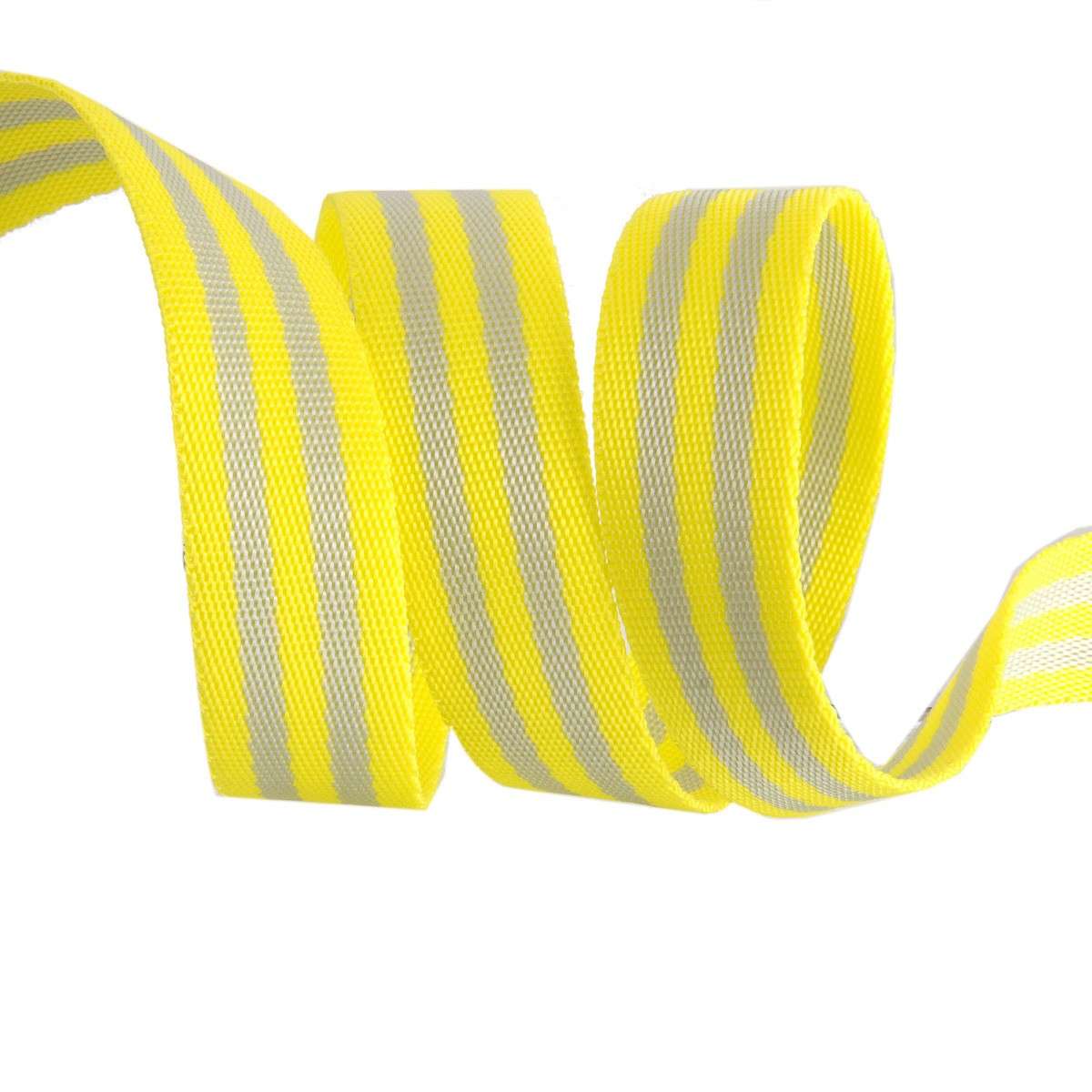 Tula Pink Grey and Lime Striped Nylon Webbing - 2 Yards x 1 Inch, A Must-Have for Bag Making!
