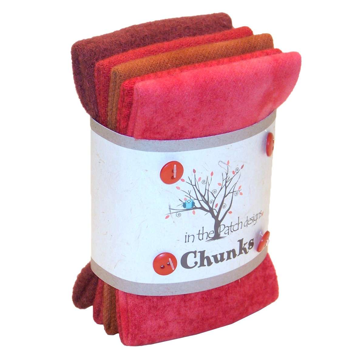 Gorgeous Red Wool Chunks - Set of 5 (9in x 10in)