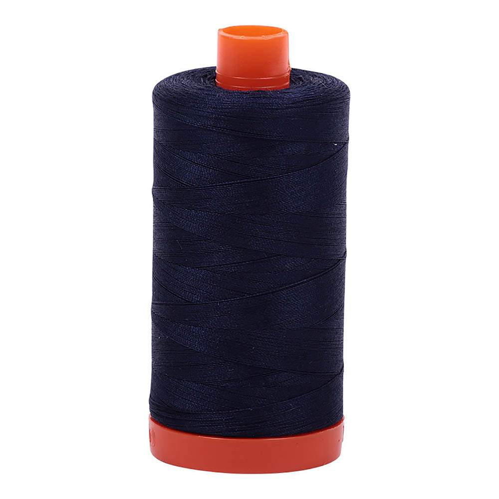 Gorgeous Very Dark Navy 50wt Aurifil 100% Cotton Mako Thread - Large Spool with 1,422 Yards!