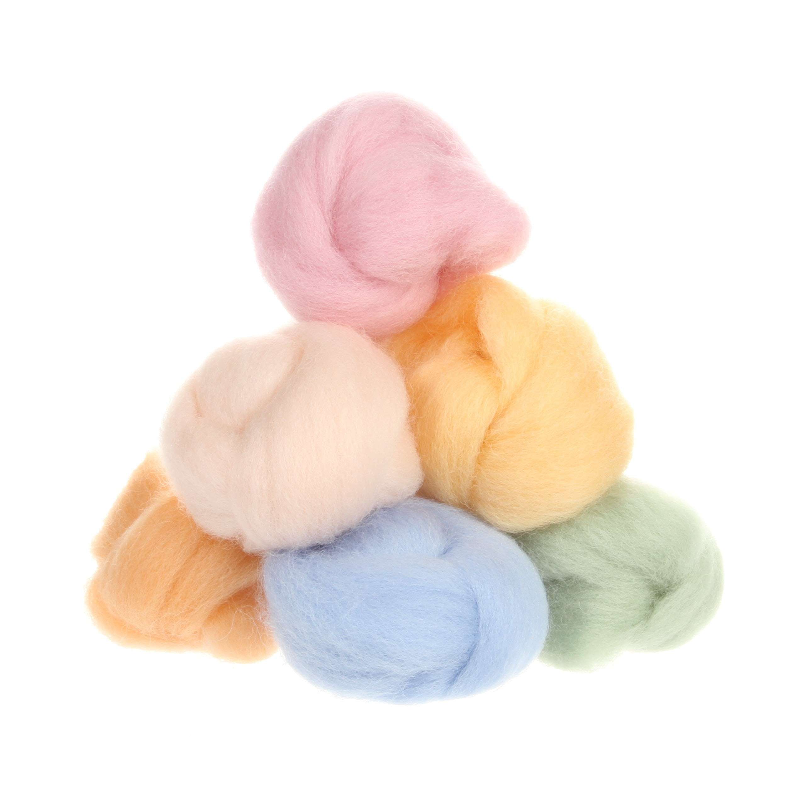 Wistyria Editions Soft Pastel Wool Roving Assortment - A Delightful Blend!