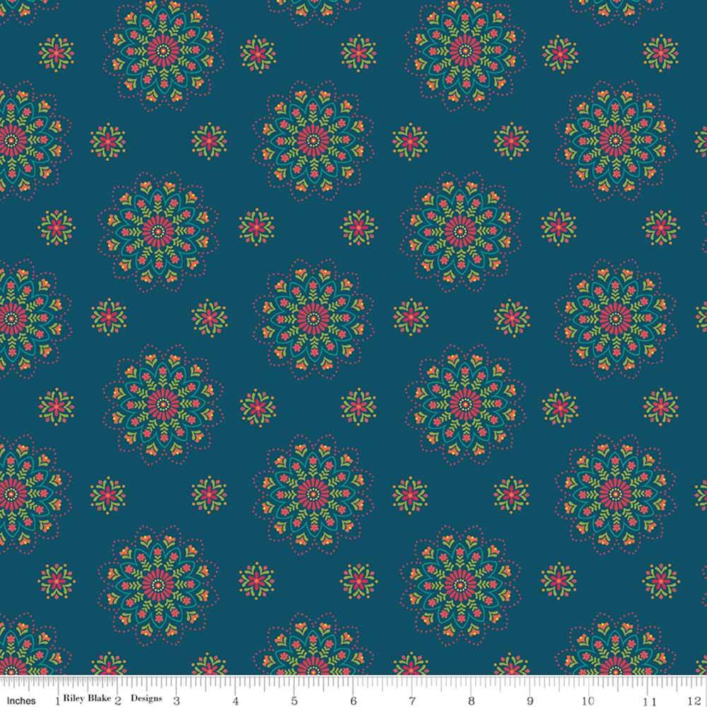 Riley Blake's Market Street Medallions in Navy Yardage - A Must - Have from Heather Peterson!