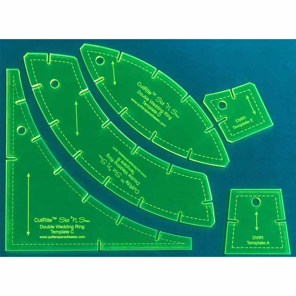 Slit N Sew Double Wedding Ring Template Set: Simplify Your Piecing!