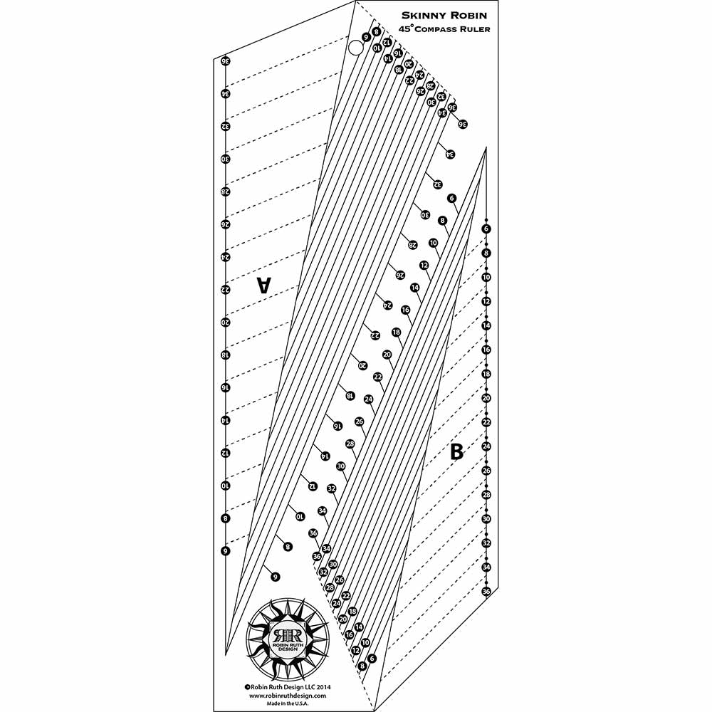 Skinny Robin 16 Point Mariner's Compass Book & Ruler Combo by Robin Ruth Designs - A Must - Have!
