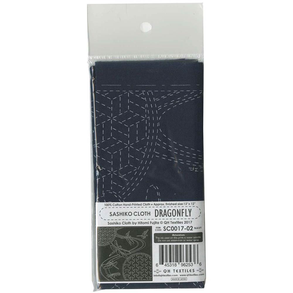 Enchanting Sashiko Cloth with Dragonfly Design