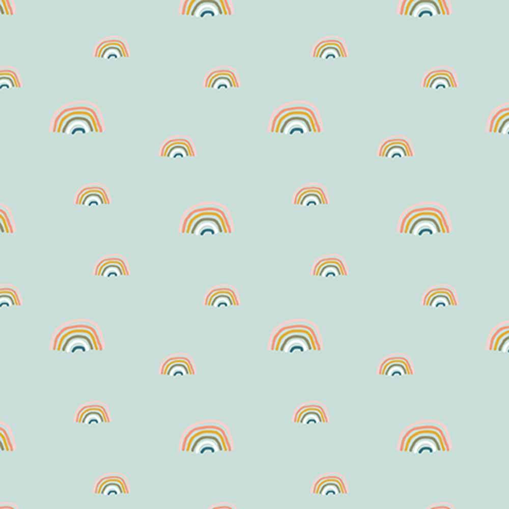 Riley Blake's Designer Flannel - Make A Pretty Life by Jodi Sanford - Rainbows in Mint - Yardage! Get Yours Now!