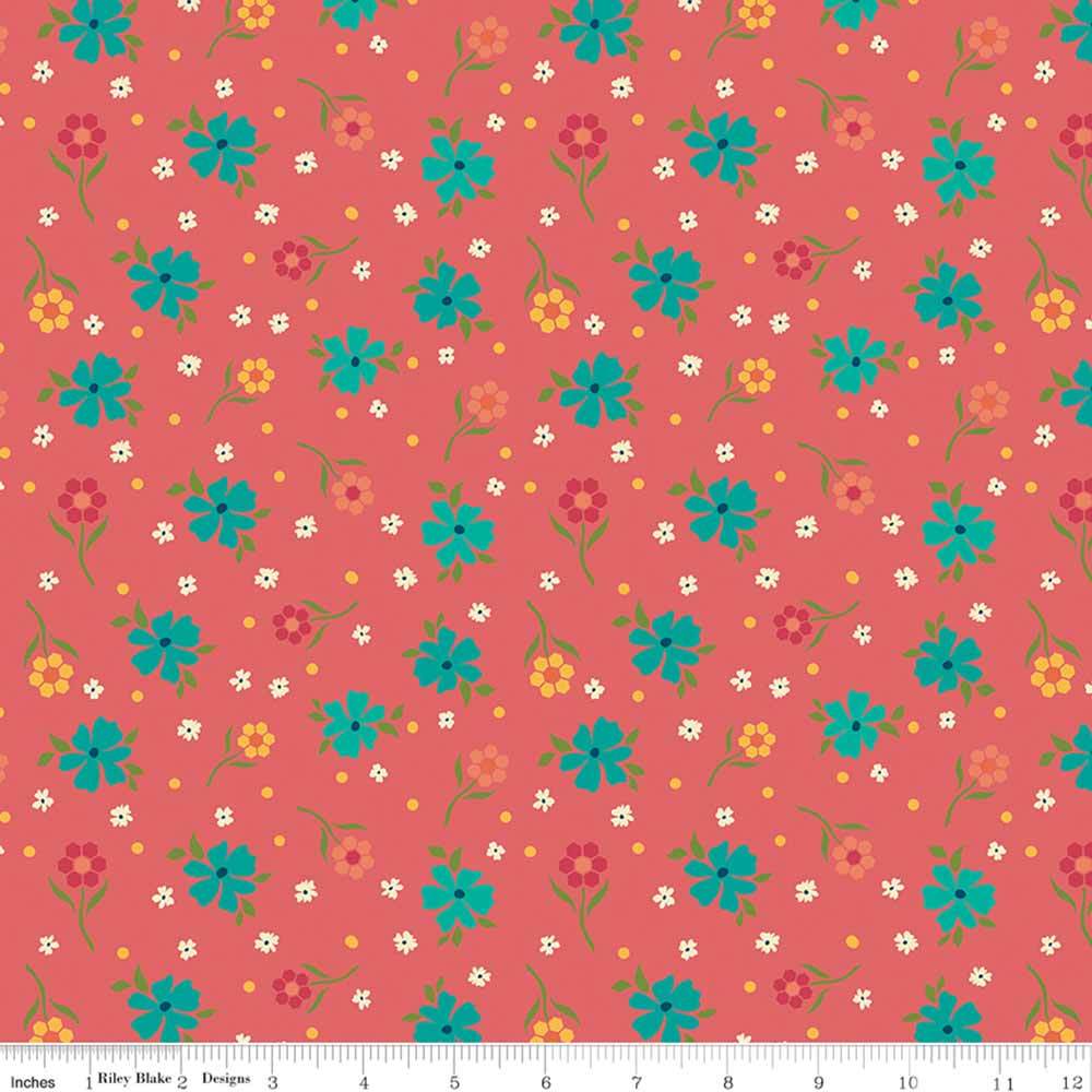 Riley Blake's Market Street by Heather Peterson - Stunning Tea Rose Flowers Yardage