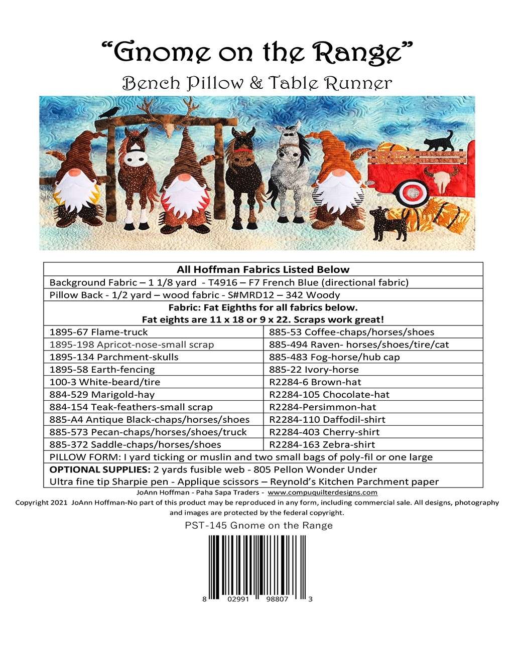 Get Wild with 'Gnome on the Range' Bench Pillow & Table Runner Pattern!