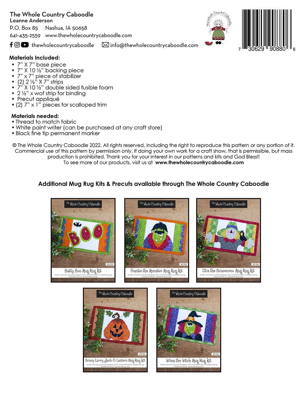 Frankie the Monster Mug Rug Kit - A Delightful Crafting Treat!