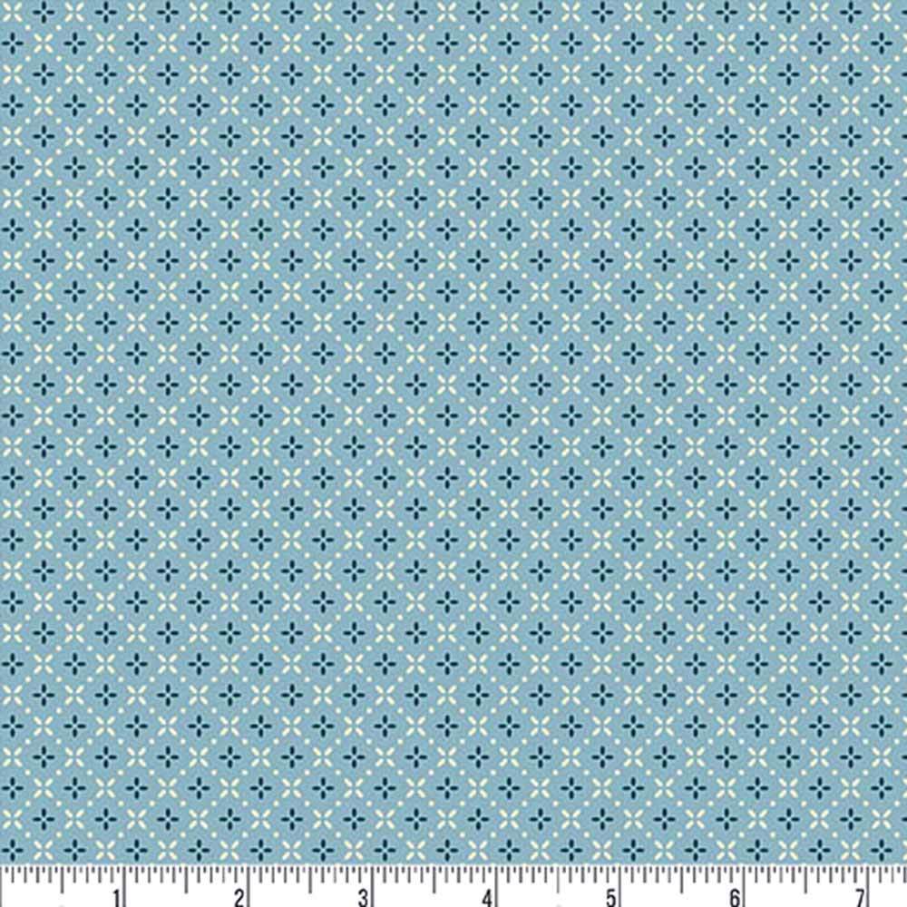 Andover Fabrics - Cozy House by Judy Jarvis - Grandma's Stitches Chambray Fabric Yardage