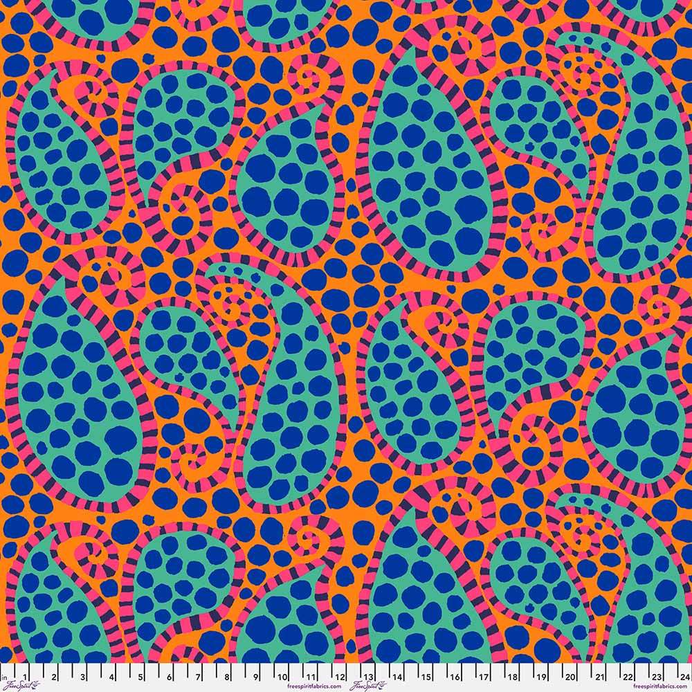 FreeSpirit - Brandon Mably's Paisley Dot in Orange from Kaffe Fassett Collective - Yardage