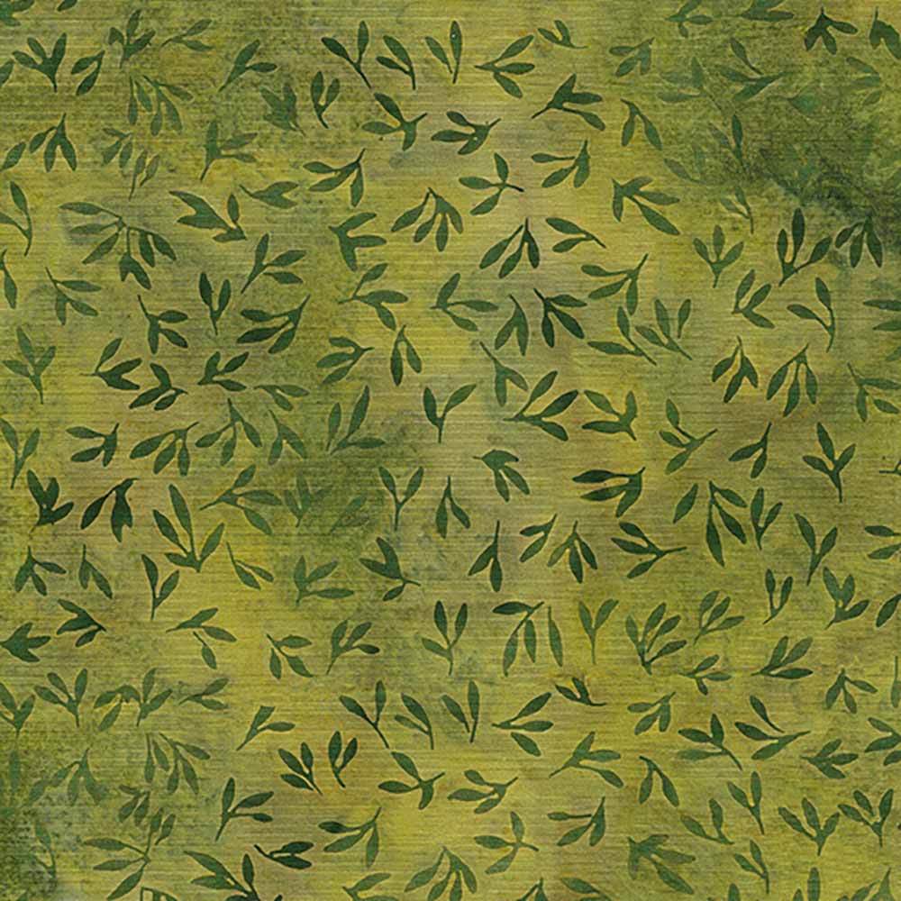 Island Batiks Mini Leaves Green Ivy Yardage - Create with Color!