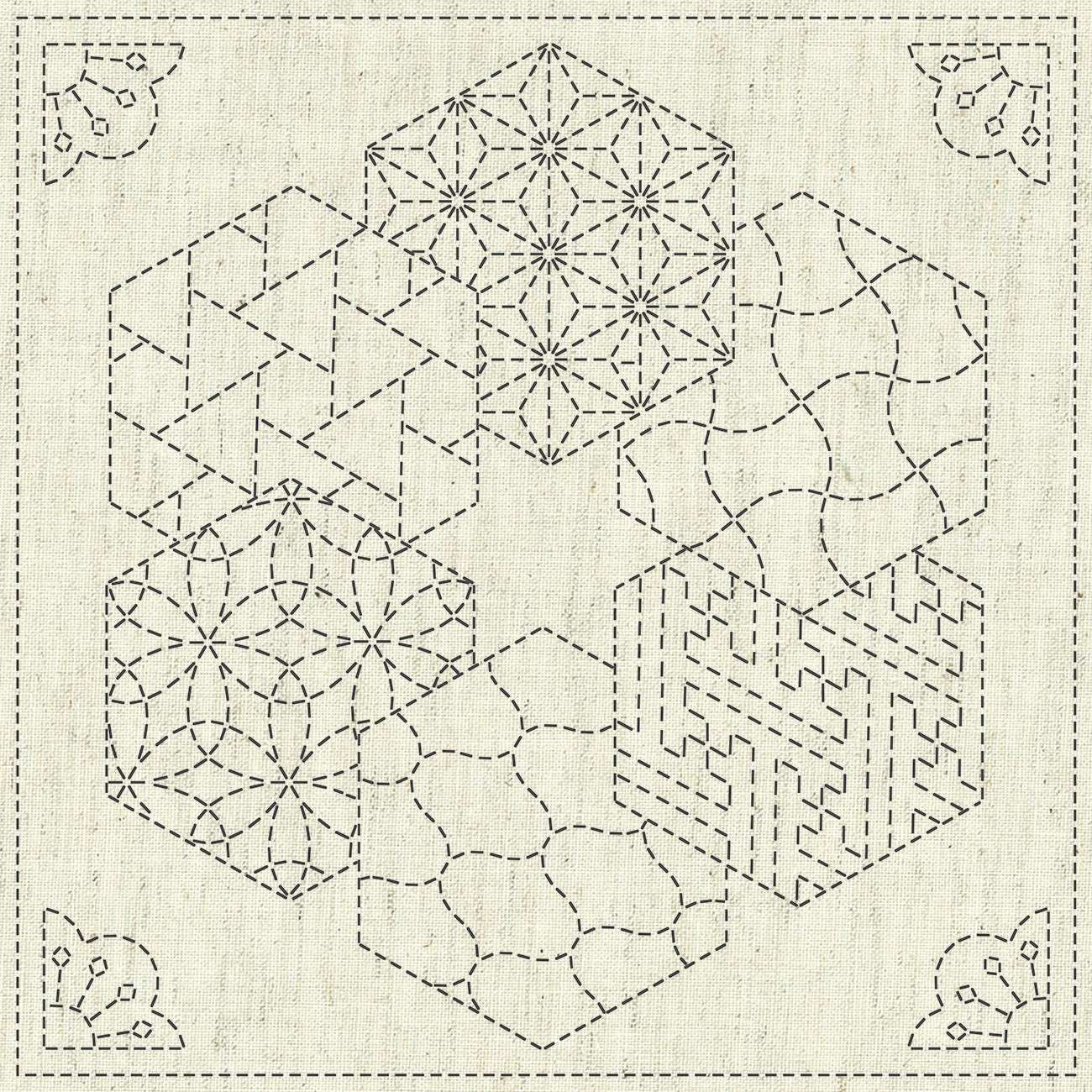 Exquisite Sashiko Cloth - Kaza - Guruma 2