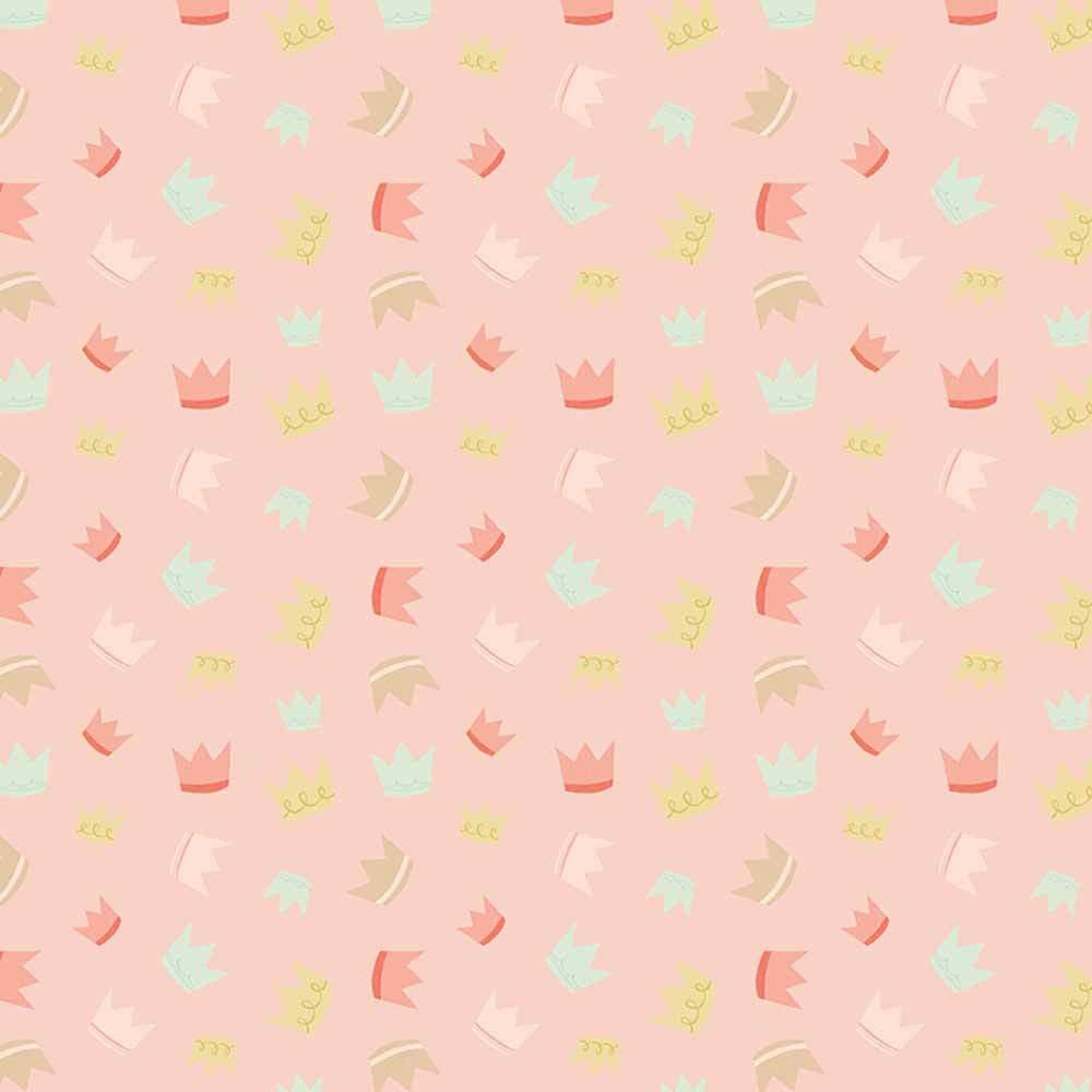 Riley Blake's It's A Girl Crowns Blush Fabric - Yardage by Echo Park Paper Co.