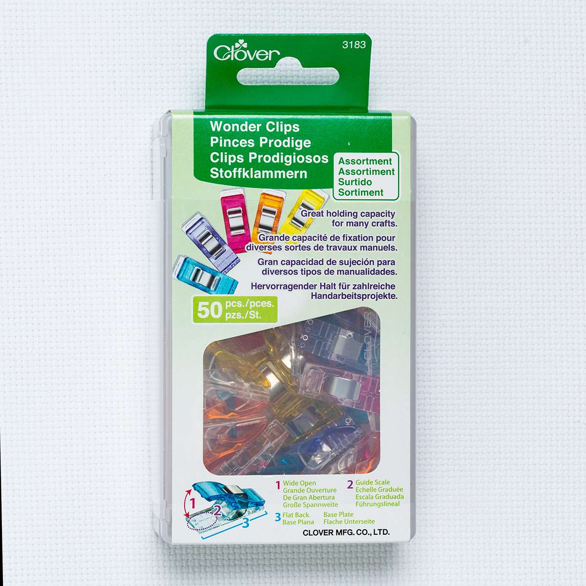 Clover Wonder Clips: Assorted Colors, 1-Inch Long, 50 per Package - A Sewing Essential!