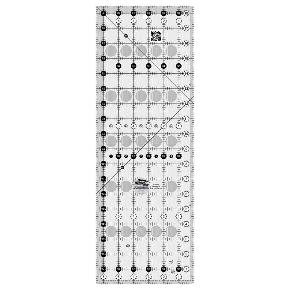 Creative Grids Stunning 6 1/2 x 18 1/2 Quilt Ruler - A Must-Have for Quilters!