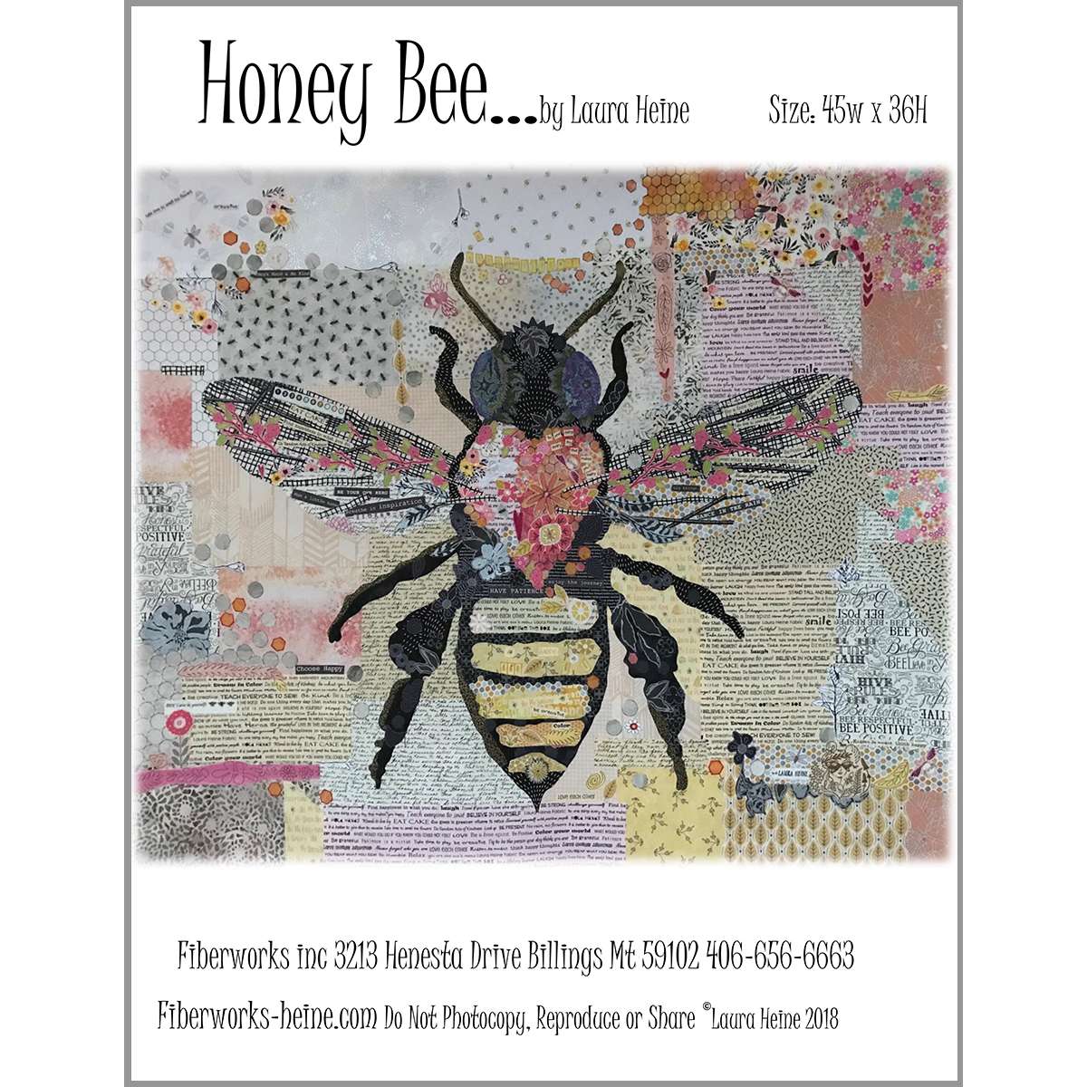 Stunning Honey Bee Collage Pattern by Laura Heine