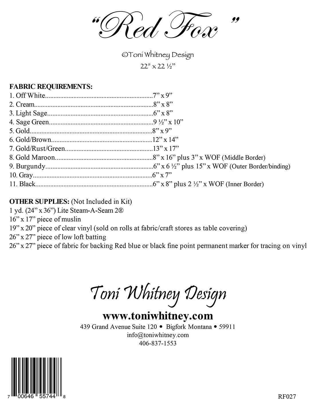 Captivating Red Fox Pattern by Toni Whitney - A Must-Have!