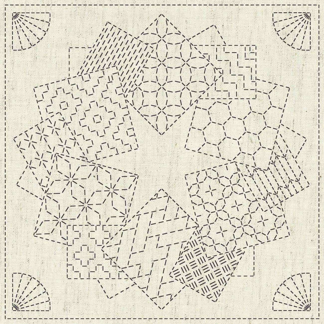 Exquisite Sashiko Cloth - Kaza - Guruma 1
