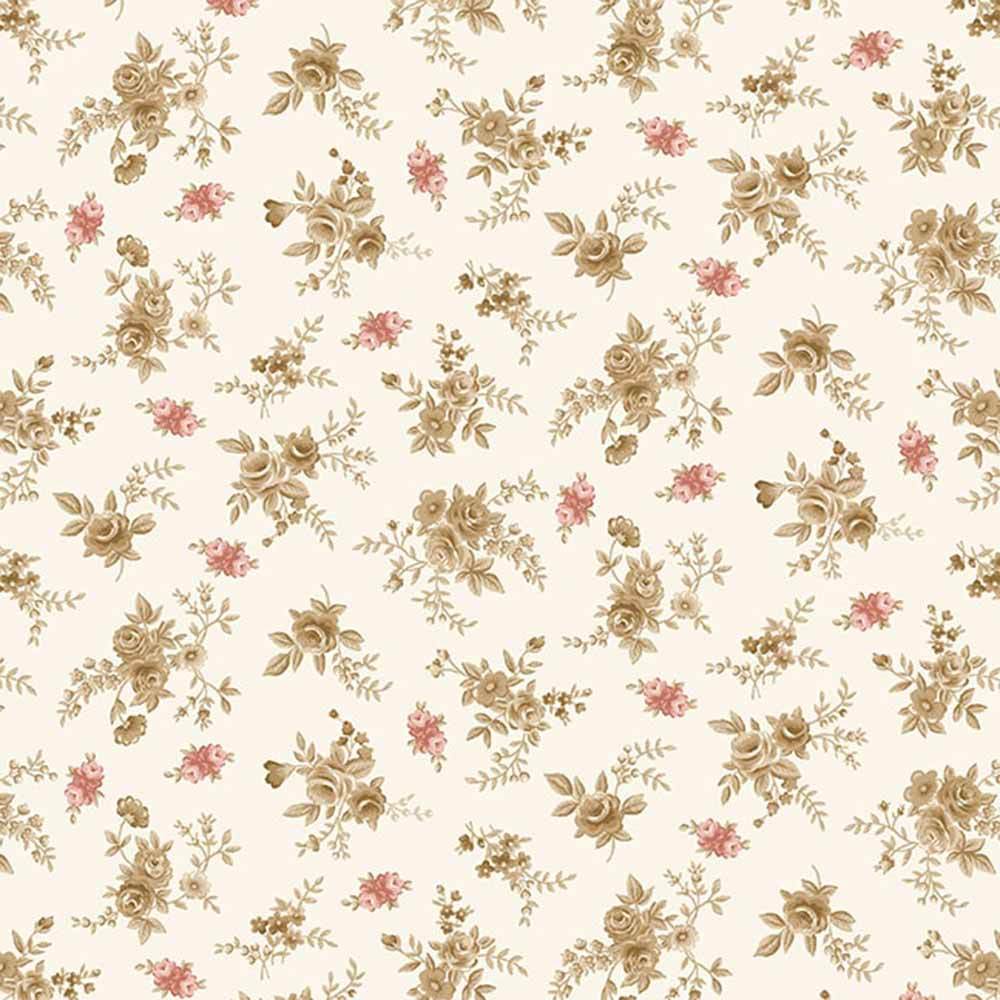 Henry Glass & Co - Irresistible Sunwashed Romance 108 by Kim Diehl - Charming Ditsy Floral in Cream - 108 Wide Yardage