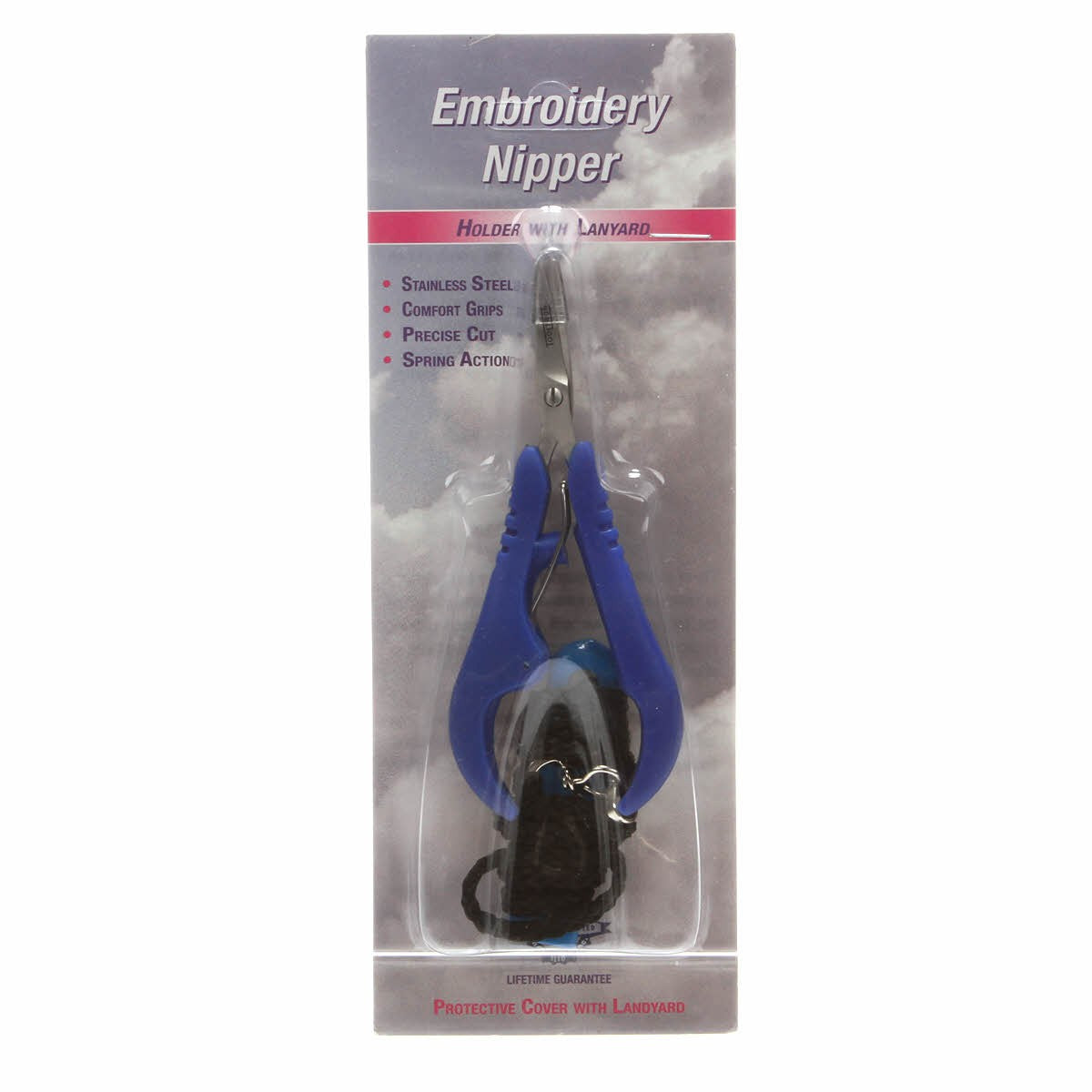 5-Inch Spring-Loaded Embroidery Nipper with Lanyard - Your Essential Sewing Tool!