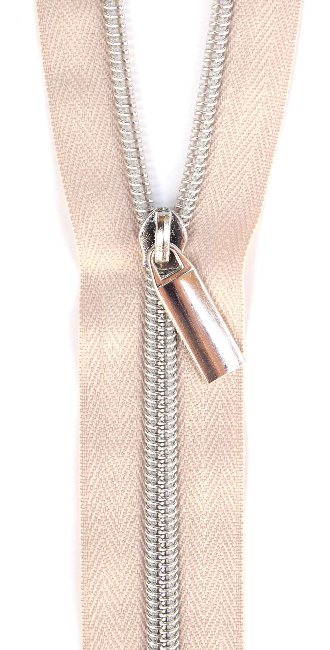 Beige Tape Nickel Teeth #5 Zippers by the Yard - Stunning and Versatile!