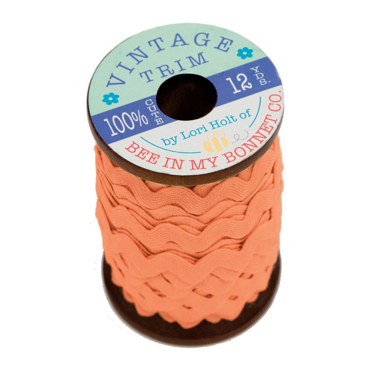 Charming Vintage 3/8in Pumpkin Trim on 12yd Wood Spool