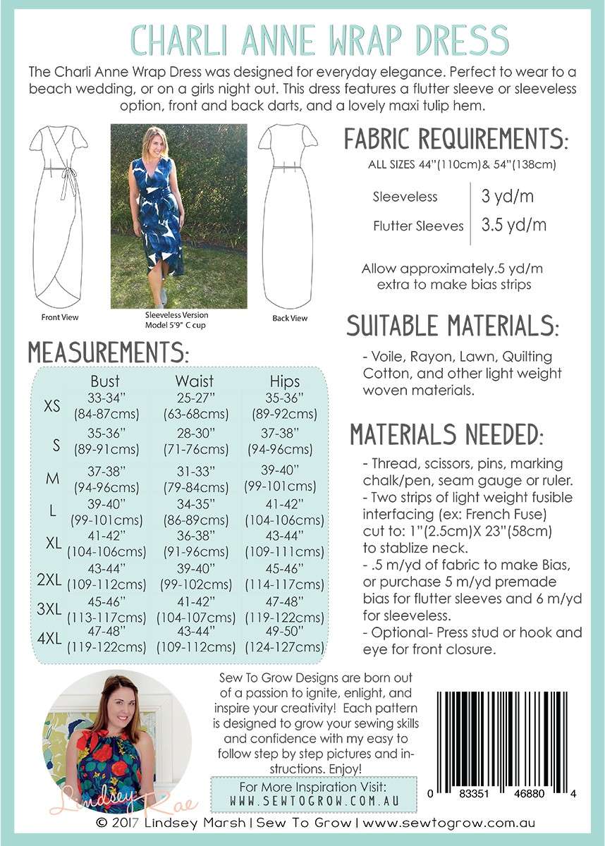 Charli Anne Wrap Dress Sewing Pattern - Lindsey Marsh's Elegant Creation